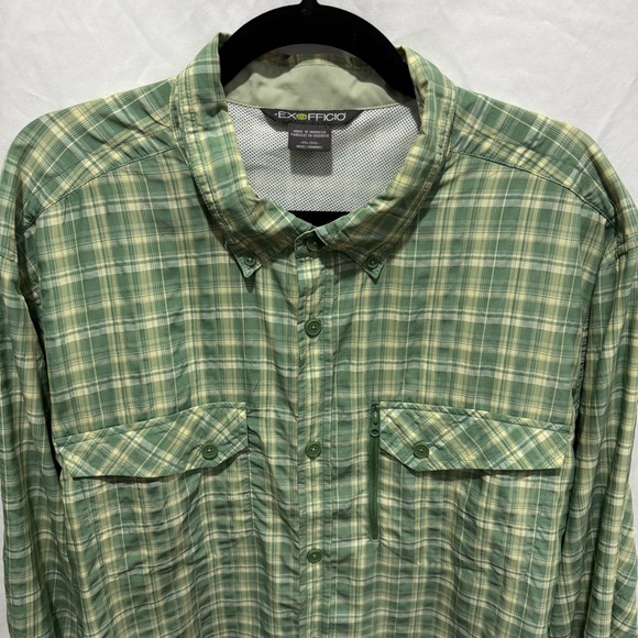 ExOfficio Plaid Button Down Ventilated Outdoor Shirt 2XL Long Sleeve Lightweight - Picture 3 of 16
